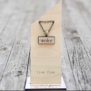 HANDMADE Necklace Artisan WOKE Wood Pendant BOHO Statement Organic Eco Friendly